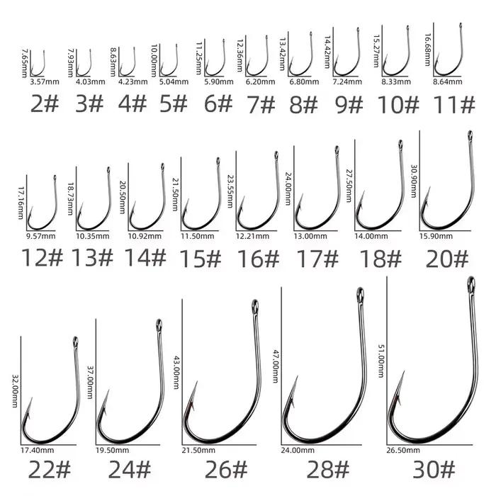 50 hameçons pour carpe en acier carbone - Avec œillet - Pour pêche à la mouche et aux vers