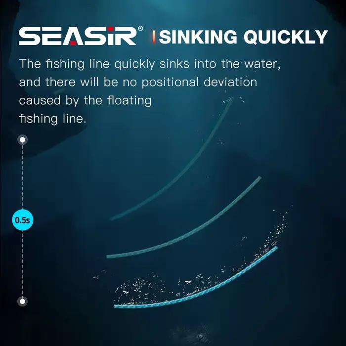 Ligne de pêche tressée SEASIR P-Series Black Spider PE 8, haute résistance 16-46Lb, 150m pour pêche sportive