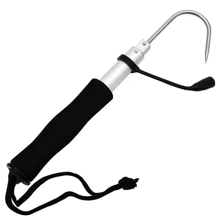 Gaffe télescopique pêche 28-60cm acier inoxydable - Crochet rétractable pour mer et glace
