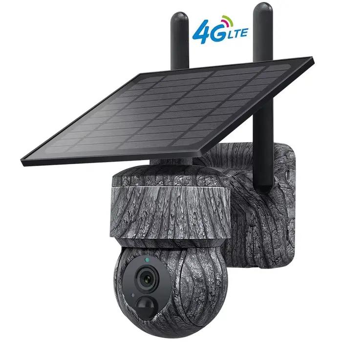 Caméra trail sans fil 4G WiFi solaire avec vue directe alarme détection humaine PTZ pour sécurité chasse