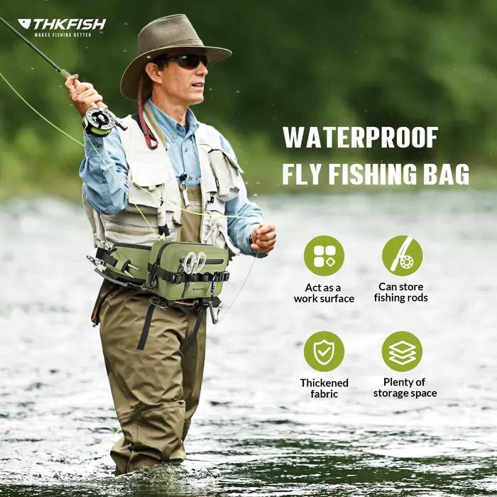 Sac pêche multifonction vert étanche - Sac à dos et ceinture pour rangement leurres et accessoires