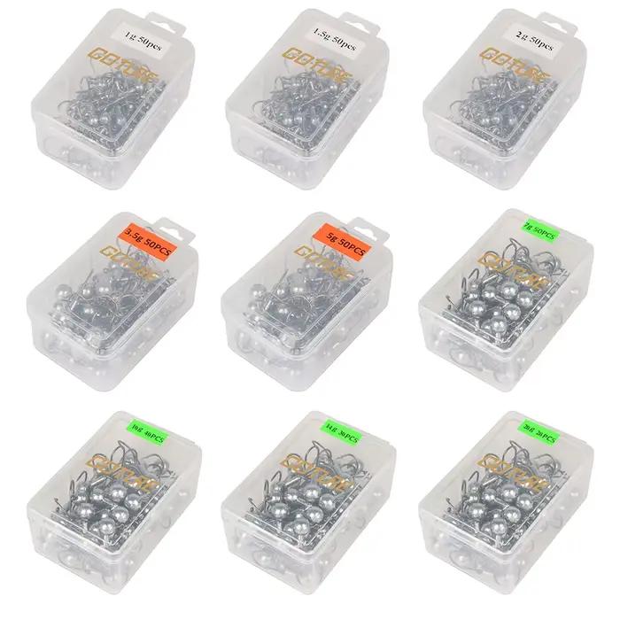 Hameçon plombé Jig Head 1g à 20g pour leurres souples - 20 à 50 pièces pour