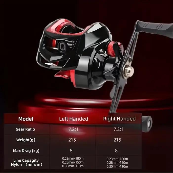 Moulinet baitcasting carpe 197g ultra léger 7.2:1 professionnel 2026 pour pêche carpiste