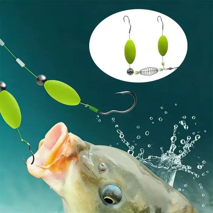 Montages carp prêts à pêcher avec hameçons doubles anti-fond pour pêche au coup en étang