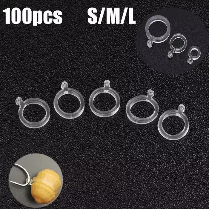 Baitbands 100 pièces pour pêche carpe - Élastiques appâts pellets blancs - Accessoires pêche gros poissons