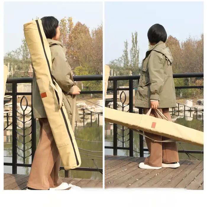 Grand sac pêche toile capacité maximale rangement cannes leurres étanche pliable extérieur