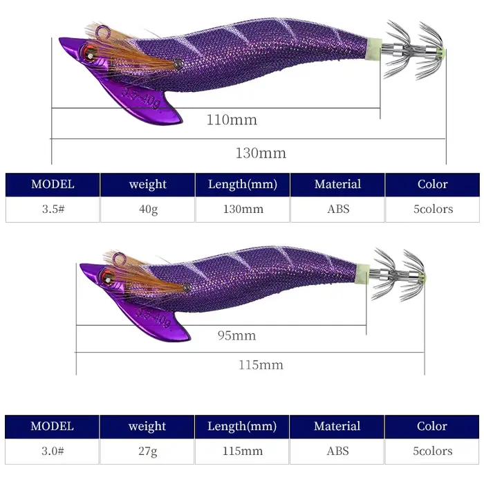 Leurre calamar japonais Squid Jig 40g/27g pour pêche en mer profonde et poulpe