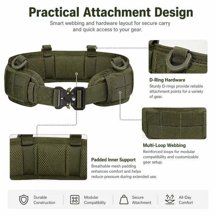 Ceinture Tactique en Nylon MOLLE Boucle Métallique Pour Pêche Chasse Accessoires Organisateurs Durables Outdoor