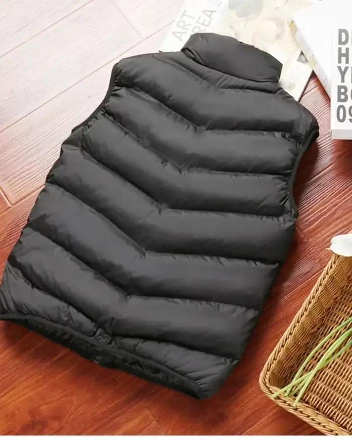 Gilet matelassé pour hommes, veste sans manches hiver, coupe-vent polyester, style décontracté, idéal pour la pêche et les activités extérieures automnales et hivernales