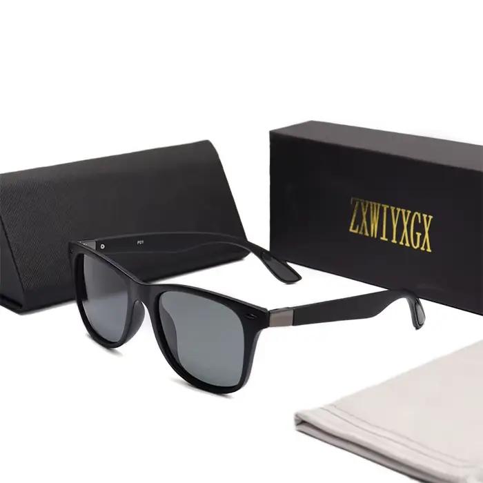 Lunettes de soleil polarisées pêche conduite - Monture carrée UV400 pour hommes et femmes