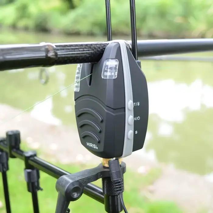 2 alarmes de touche waterproof Hirisi LED bleue - Indicateurs étanches avec barre anti-accroch pour carpes