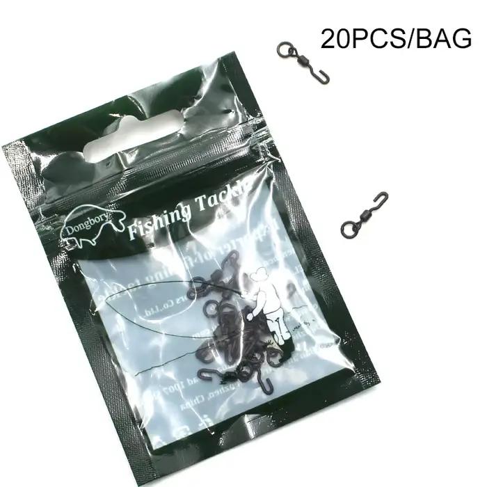 Émerillons renforcés Dongbory 20 pièces pour pêche à la carpe pivotements snap swivel fishing montages Chod Helicopter rig carpe pêcheur expérience pêche durable robuste