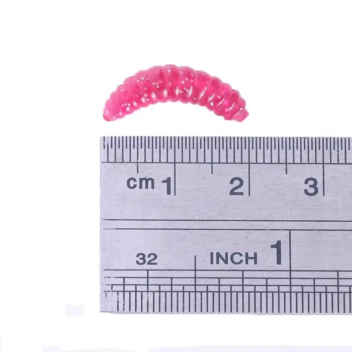 50pcs vers luisants appâts souples 2cm asticots crevettes pour pêche brochet perche carpe