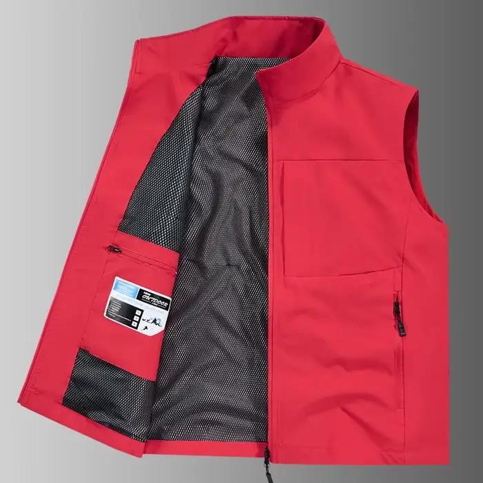 Veste sans manches homme pêche et randonnée respirante anti-vent multifonction