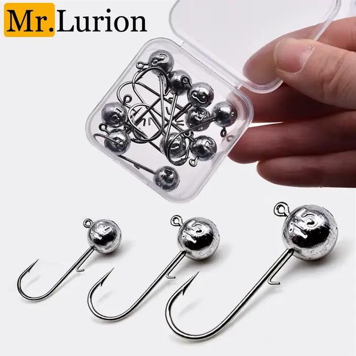 Boîte MrLurion hameçons plombés 2g à 20g - Hameçons jig round head pour leurres souples et pêche du bass