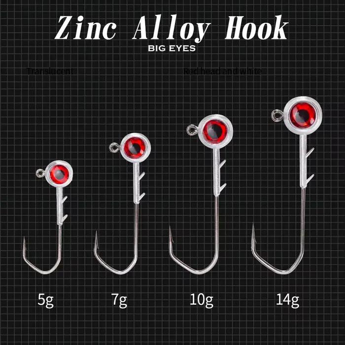 Leurres Hunthouse ajing 5g à 14g avec yeux rouges pour pêche du rockfish au jig head zinc