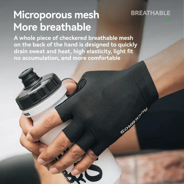 Gants vélo doigts coupés ROCKBROS avec amortisseurs SBR - Gants pêche été anti-dérapants respirants MTB