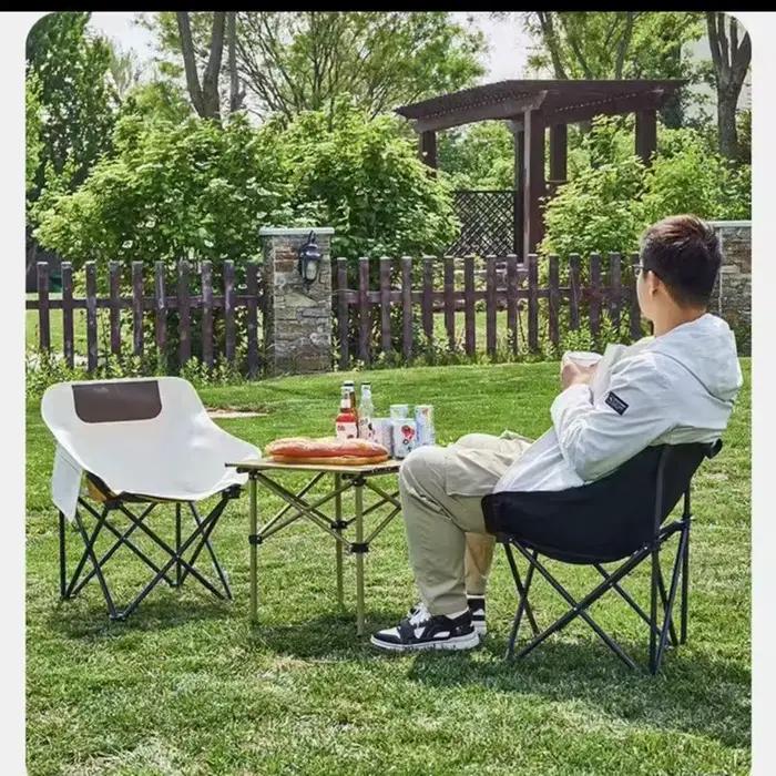 Chaise pliante extérieure Mazha pour pêche camping plage pique-nique fauteuil lune portable et confortable