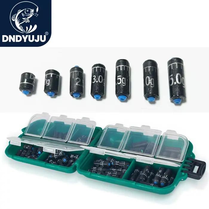 DNDYUJU 25-130pcs/box Lead Sinker Fishing Ruler Lead Set Quick Replace 1.5g-5.0g