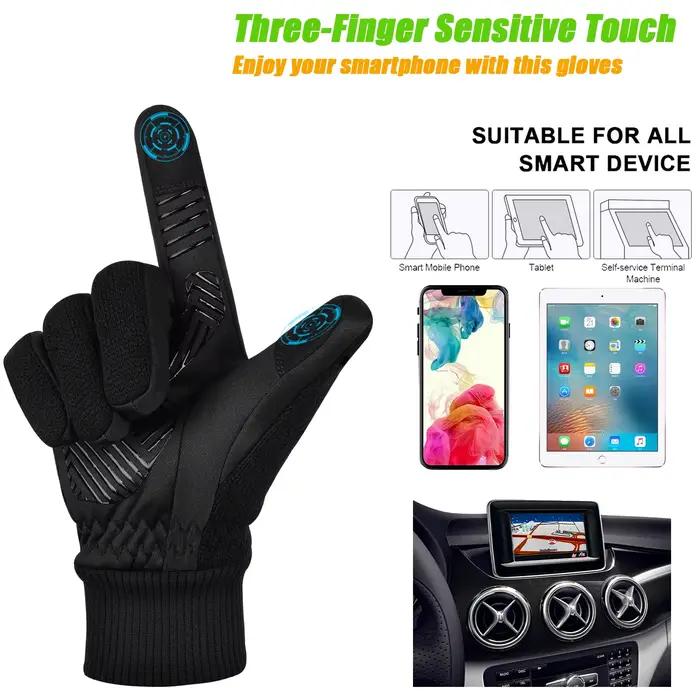 Gants hiver pêche -10°C MOREOK avec Thinsulate 3M - Gants tactiles vélo thermiques anti-dérapants hommes femmes
