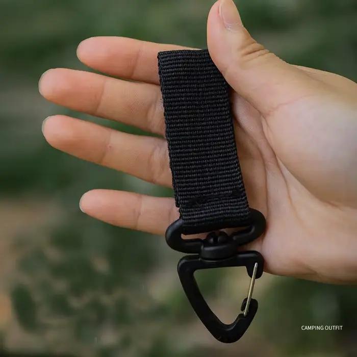 Mousqueton rotatif 360 degrés en nylon pour clés et équipements de pêche accessoire Molle unisexe toutes saisons utilisation quotidienne et cadeau pour amateurs d'activités de plein air