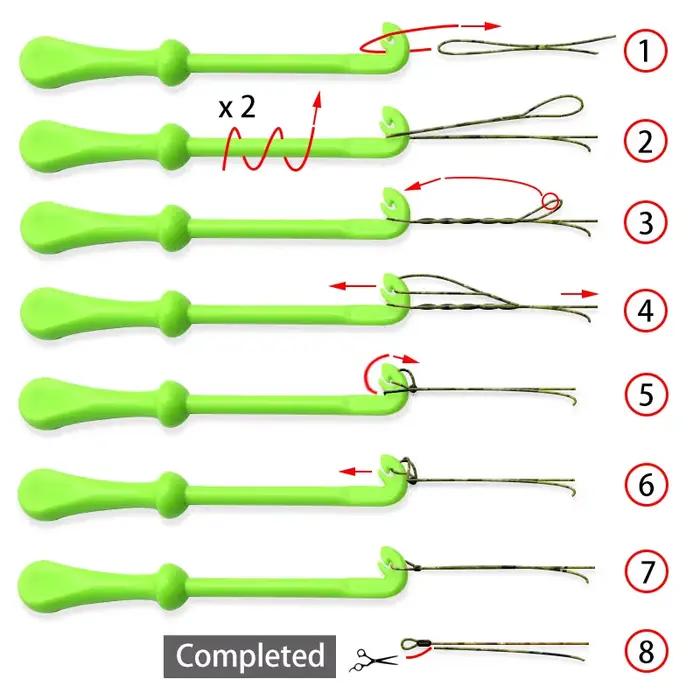 Outil nœud boucle pour ligne de pêche carpe - Disgorgeur et nœud hair rig professionnel