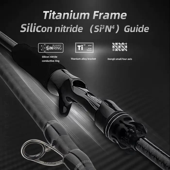 Canne FISHINGFANS 46T carbone titane avec guides TZ 60° et blank Toray 4 axes - L ML légère