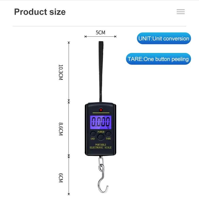 Mini balance digitale de poche pour pêche 40kg précision 10g, pesée plombs et appâts, balance portable