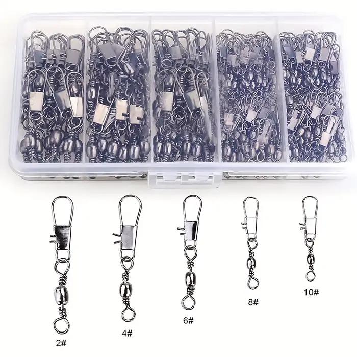 50/200 pièces barrel snap swivels avec roulements à billes pour connexion rapide des leurres pêche