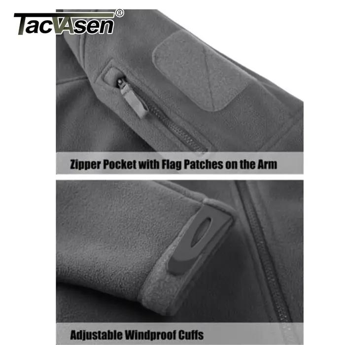 Veste de pêche hiver TACVASEN polaire à fermeture - Veste chaude pêche randonnée avec poches zippées