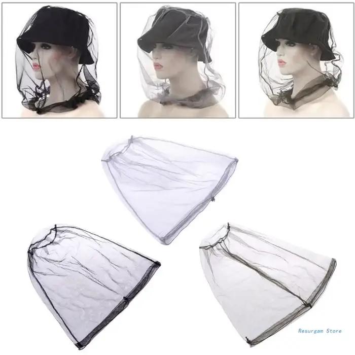 Masque anti-moustiques tête et visage filet protection pêche chasse sans gêne ventilation optimale
