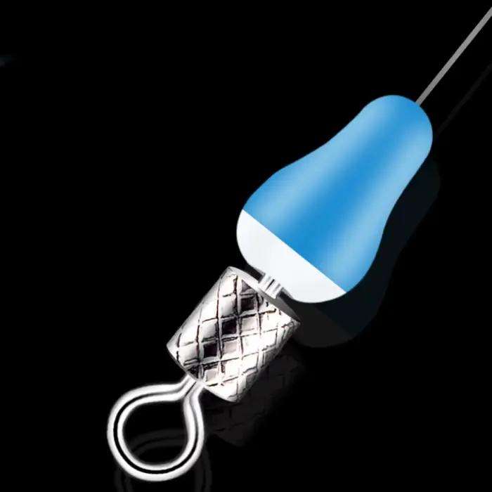 100Pcs anti-enroulement caoutchouc pêche carpe flotteur ovale bleu espace haricots qualité supérieure