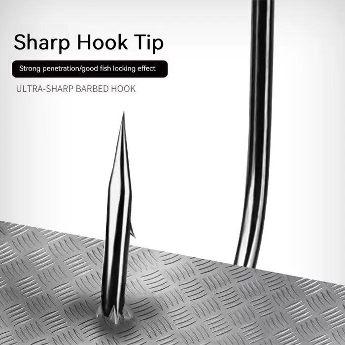 10 hameçons offset pour leurres souples - acier haute carbone pour silure et bass fishing