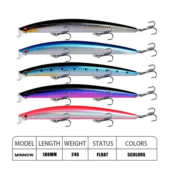Leurre de pêche Minnow Laser 18cm 24g - Appât artificiel avec hameçons aiguisés pour pêche en mer