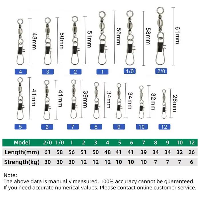 DNDYUJU 20-100 pièces émerillons tonneau acier carbone pour pêche brochet - Connecteur leurres pin