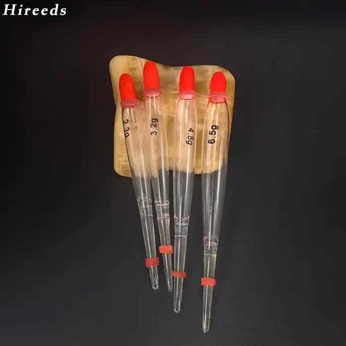5 flotteurs pêche à la mouche transparents à accents orange pour truite et saumon | Bouchons