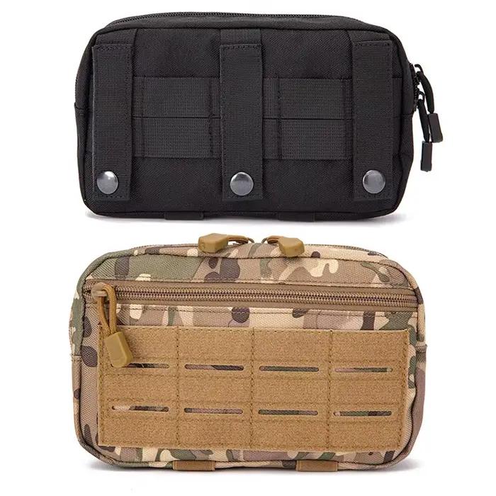 Pochette tactique MOLLE pour pêche - Sac ceinture multifonction pour équipement de pêche d'urgence