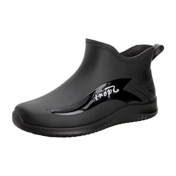 Bottes pluie homme courtes pêche antidérapantes résistantes cuisine lavage auto