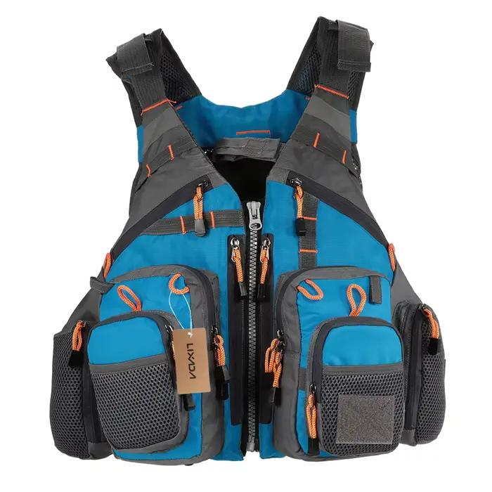 Gilet pêche technique Lixada respirant avec sécurité intégrée pour pêche sportive et activités nautiques