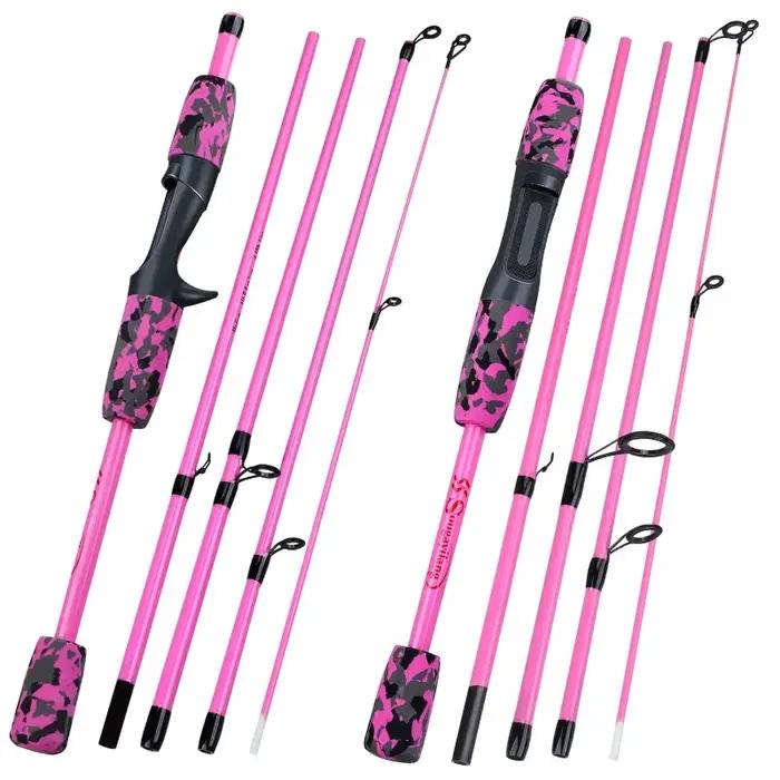 Canne à pêche Sougayilang en fibre de carbone pour leurre et spinning adapté aux lacs, réservoirs et ruisseaux pour pêcheurs débutants et experts