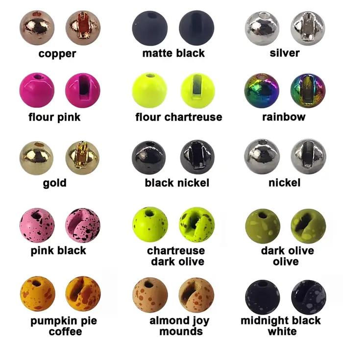 Perles montage mouches 25 pièces tailles 2.5mm à 4.0mm pour nymphes truite carpe matériel pêche