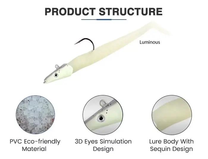 Jig Head 19g 22g 34g Soft Bait - Têtes plombées pour pêche mer avec leurres souples