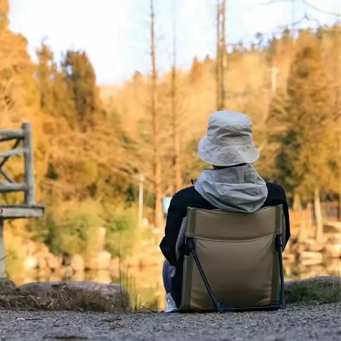 Chaise pliante confortable pêche portable pour plage camping jardin siège dossier