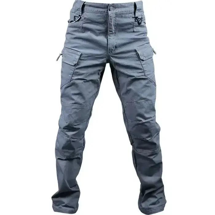 Pantalon tactique chasse pêche 97% coton stretch multi-poches randonnée camping homme