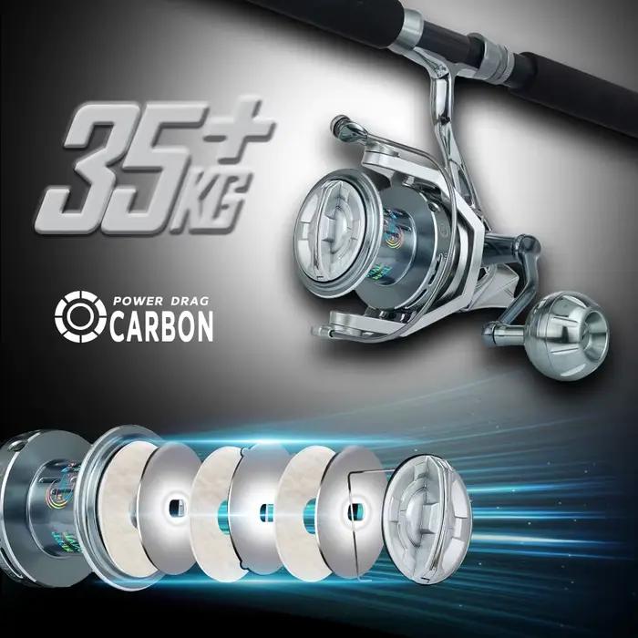 Moulinet de pêche surfcasting mer robuste MBLN 35kg drague métal résistant corrosion