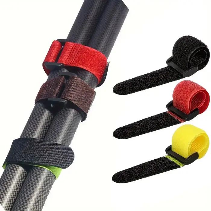 10 sangles réutilisables pour fixation canne à pêche : attaches réglables pour transport et rangement