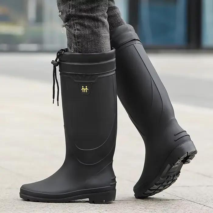 Grandes tailles bottes de pêche hautes semelle épaisse étanches chantier antidérapantes toutes saisons