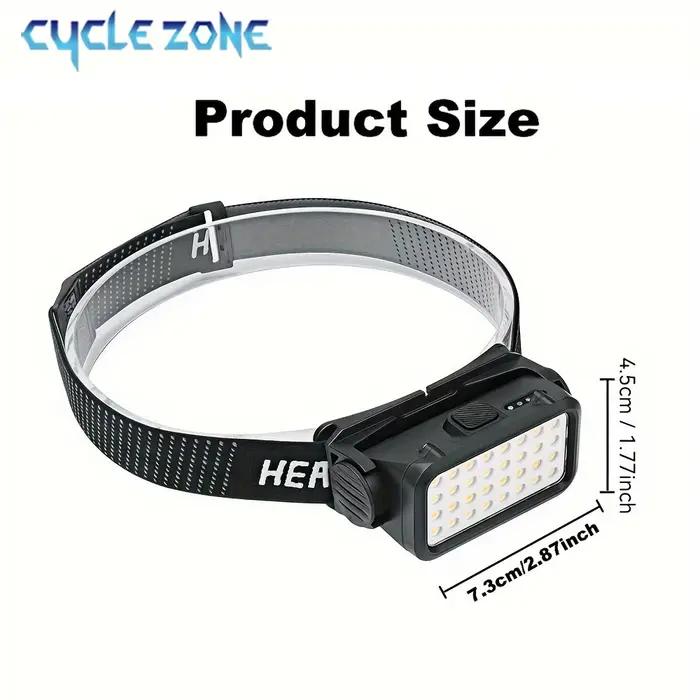 Lampe frontale rechargeable 32 LED 5 modes réglable pour aventures nocturnes pêche randonnée