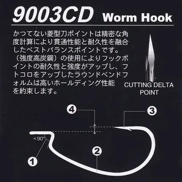 Hameçons Texan Offset BKK 9003CD Premium pour truite et perche - Acier haute carbone qualité pêche