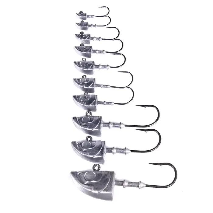 Big Jig Head Long Hook Heavy Triangle Head pour leurres souples et vers - Hameçon pêche robuste